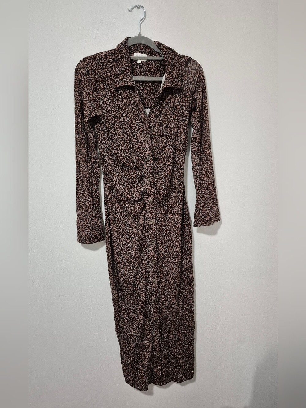 Gentle Fawn Black Dress with Pink Micro Floral Print